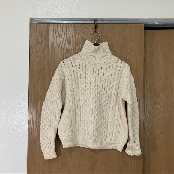 Inis Crafts Merino Turtleneck CableKnit Sweater - Picture 7 of 7